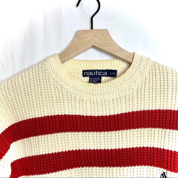 L Knitted Nautica Sweater Large striped - Picture 3 of 8
